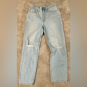 Madewell The Perfect Vintage Straight Light Wash Distressed Women's Jean